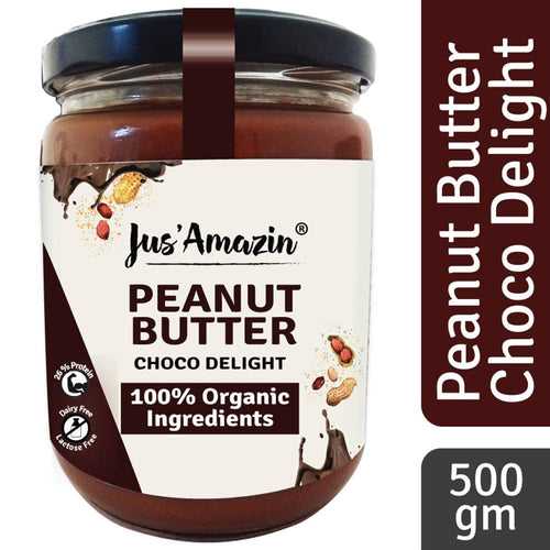 Jus Amazin Creamy Organic Peanut Butter – Choco Delight 500g