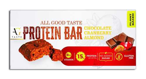 AG Taste Chocolate Cranberry Almond Protein Bar - 270 g, Pack of 6