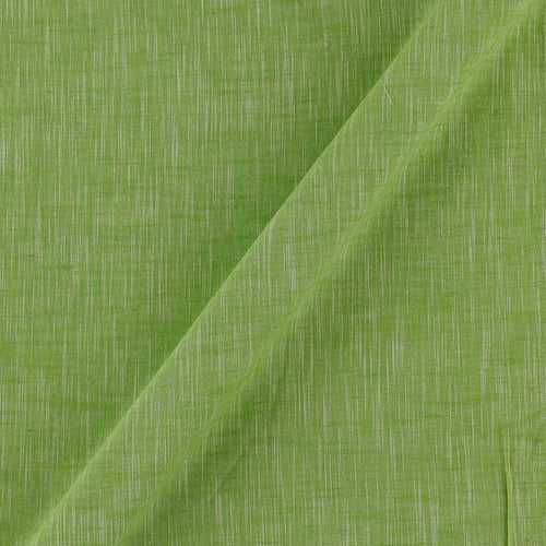 Slub Cotton Parrot Green X White Cross Tone 43 Inches Width Fabric