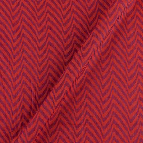 Cotton Jacquard Chevron Carrot & Purple Colour 43 Inches Width Fabric