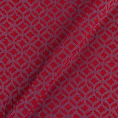Cotton Jacquard Butti Red Colour 43 Inches Width Washed Fabric