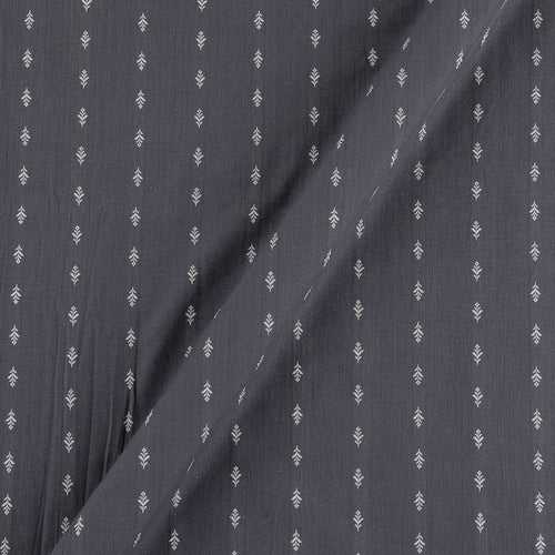 Cotton Jacquard Butti Grey Colour 43 Inches Width Washed Fabric