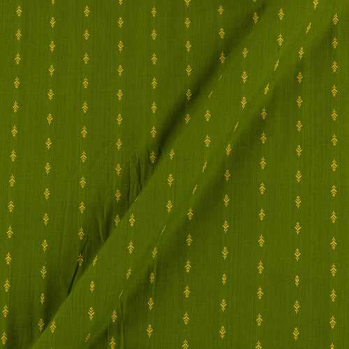 Cotton Jacquard Butti Green Yellow Mix Tone 43 Inches Width Washed Fabric