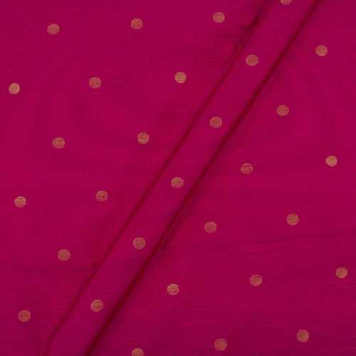 Spun Dupion Raspberry Pink Colour Golden Butta 43 Inches Width Fabric