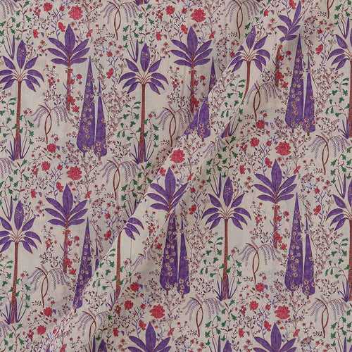 Cotton Mul Off White Colour Garden Print 41 Inches Width Fabric Cut of 0.40 Meter
