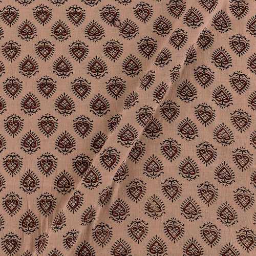 Gamathi Cotton Natural Dyed Leaves Print Off White Colour Fabric Cut Of 0.60 Meter