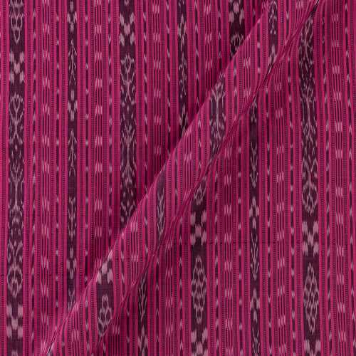 Cotton Sambalpuri Ikat Pattern Candy Pink Colour 42 Inches Width Fabric