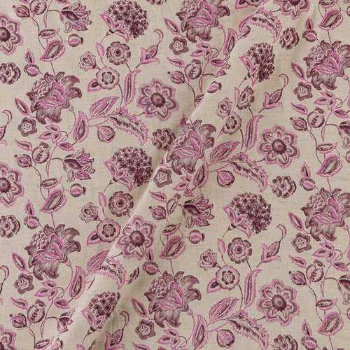 Flex Cotton (Cotton Linen) Off White Colour Jaal Print 43 Inches Width Fabric Cut Of 0.50 Meter