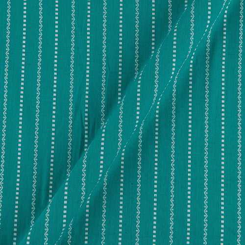 Cotton All Over Jacquard Border Aqua Marine Colour 43 Inches Width Fabric