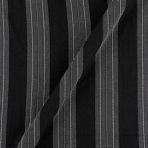 Cotton Jacquard Kantha Stripes Black Colour 42 Inches Width Fabric