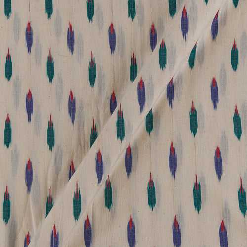 Cotton Ikat White Colour 45 Inches Width Washed Fabric