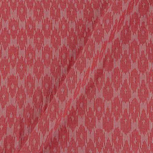 Cotton Ikat Carrot Pink Colour Washed Fabric