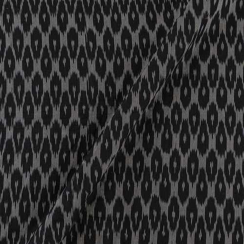 Cotton Ikat Black Colour Washed Fabric Cut Of 0.60 Meter