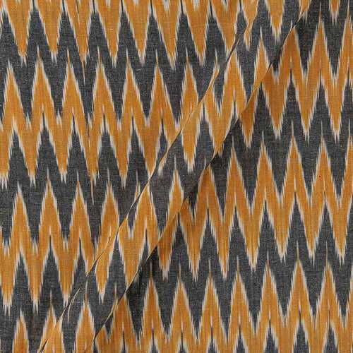 Cotton Ikat Orange and Grey Colour 43 Inches Width Fabric Cut of 0.60 Meter
