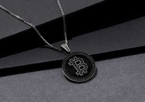 Black Iced Bitcoin Pendant