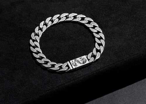 Dragon Textured Cuban Link Bracelet