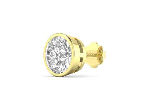 Brilliant Bezel Men's Ear Stud (Gold) (1 Pc Only)