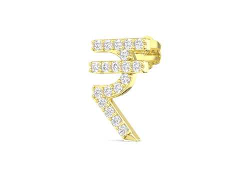 Rupee Bling Men's Ear Stud (Gold) (1 Pc Only)