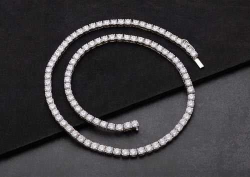 White Round Tennis Chain - 5MM