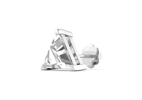 Triangle Solitaire CZ Ear Stud For Him (1 Pc Only)