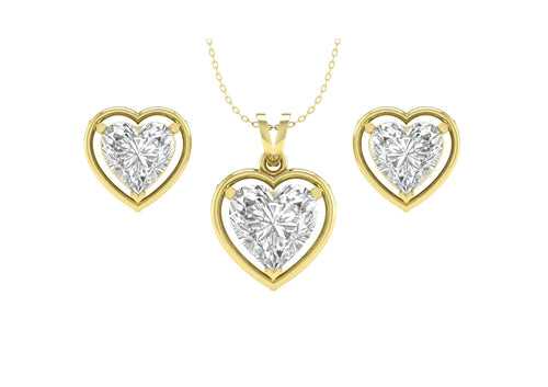 Gold Aureole Heart Jewellery Set