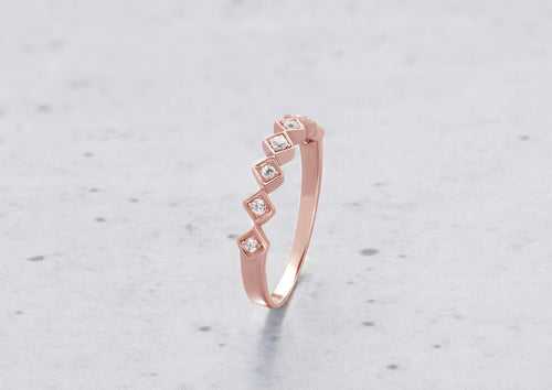Serrated Charm Stackable Ring