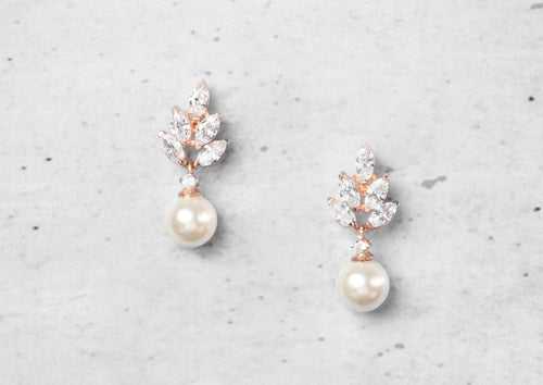 Foliage Pearl Drop Earrings