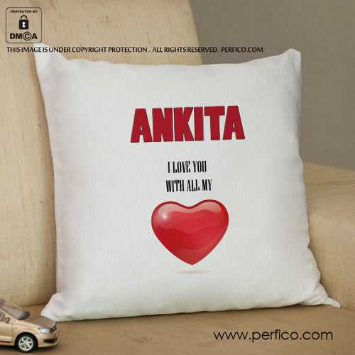 With all my Heart © Personalized Cushion for Girlfriend