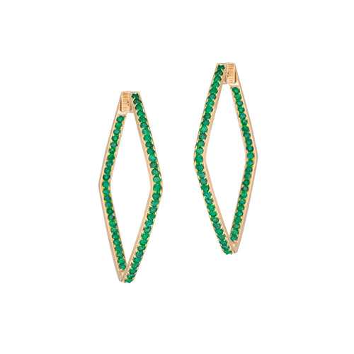 Emerald Rhombus Hoops