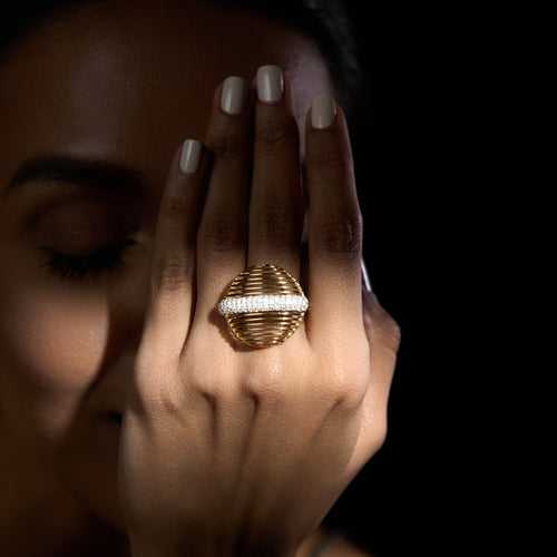 "Vicenza" Diamond Sphere Dome Ring