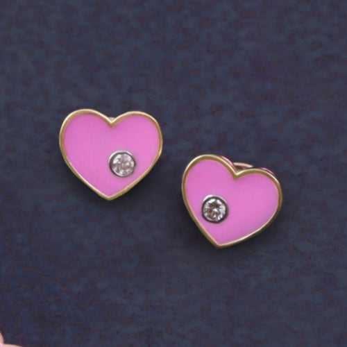 Pale Pink Heart with Floating Diamonds