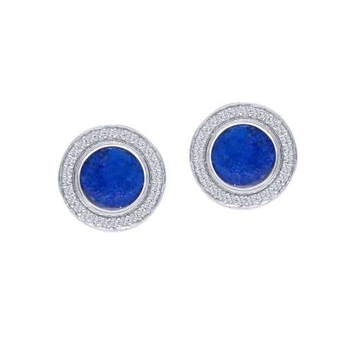 Lapis Diamond Studs