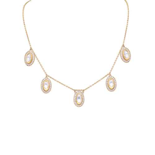Oval Uncut Diamond Necklace