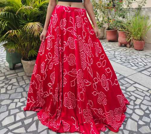 Pure Gajji Silk Bandhani Skirt