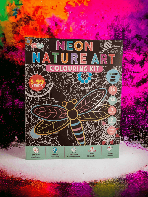 JoGenii Neon Nature Art Colouring Kit - Unique Gift for kids and adults