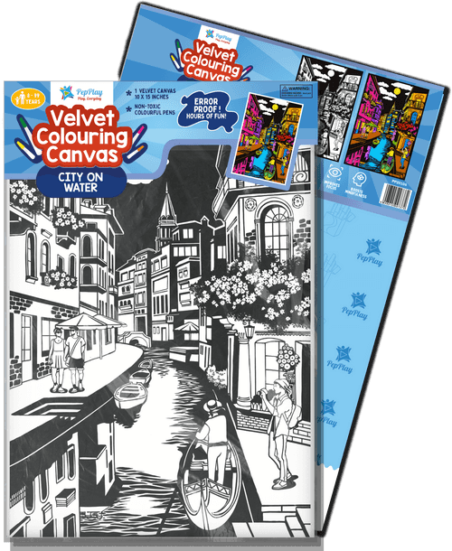 PEPPLAY VELVET COLOURING POSTERS - CITY ON WATER