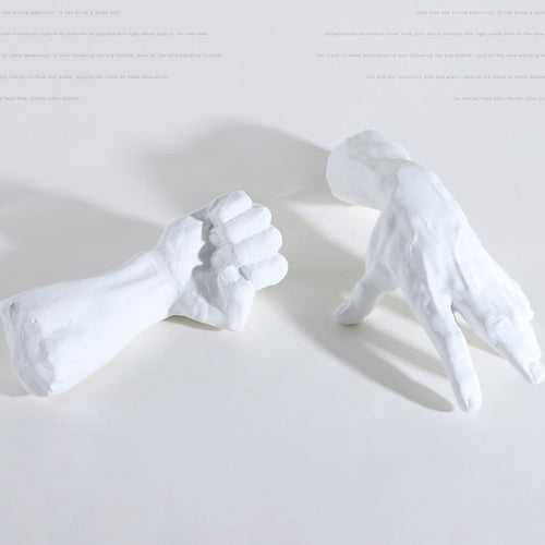 Handshake White Plaster Sculpture