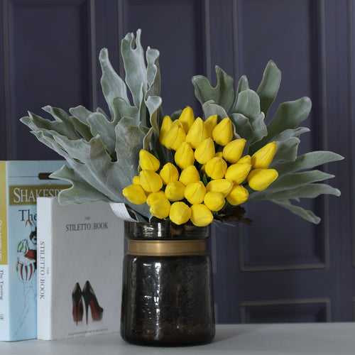 Yellow Tulip Artificial Flower (Bunch)