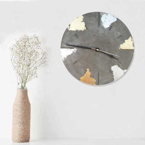 Lux 9" Clock - Grey - Gold & Silver (With Stand)