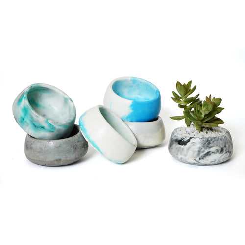 Marbled Oval planters
