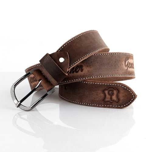 Ficuster Men Brown Genuine Leather Belt