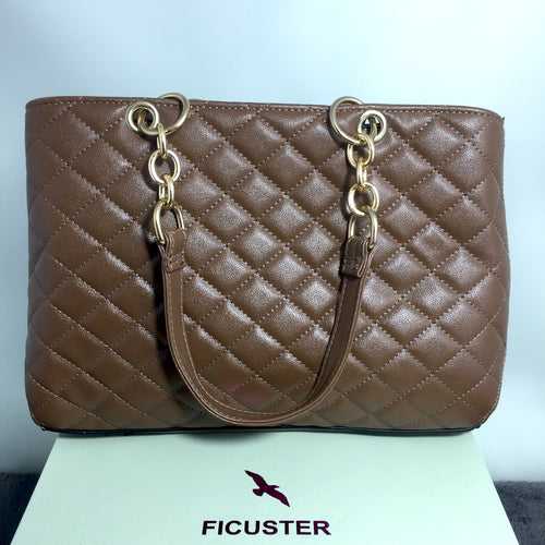 Ficuster Brown Faux Leather Handbag