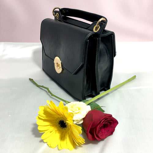 Ficuster Black Solid Sling Bag
