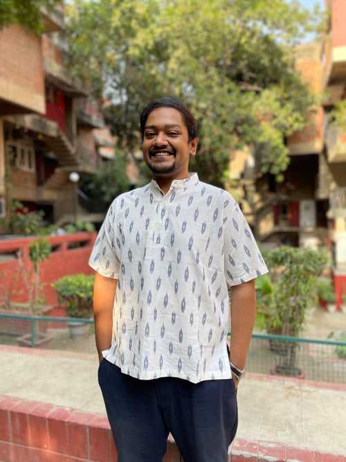 Janaab Ikat Shirt-Kurta