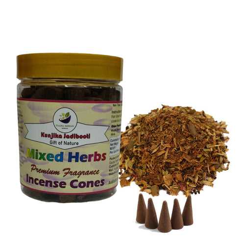 Kunjika Jadibooti Premium Scented Incense Dhoop /Cone | No Charcoal No Bamboo | for Pooja, Rituals & Special Occasions, Dhoop Batti Mixed Herbs Fragrance - 200 Gms
