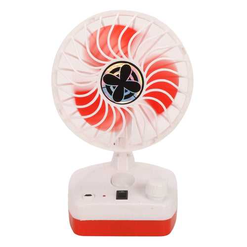 Rechargeable Table Fan With Led Light