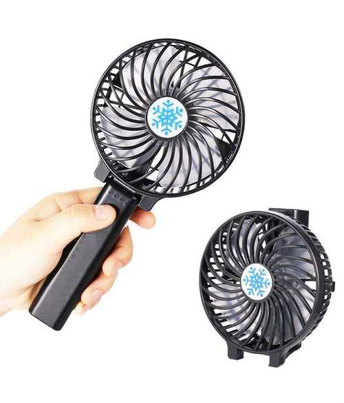 Hand Held Mini USB Rechargeable Portable Fan with Battery - Air Cooling Plastic Small Fan