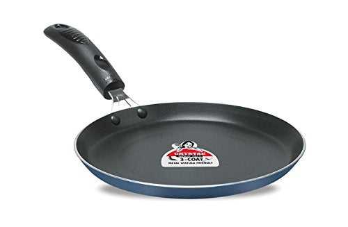 Induction Base Non-Stick Aluminium Flat Tawa, 280mm, Multicolour