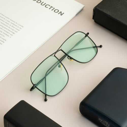 The Godfather Black Green Candy Square Sunglasses