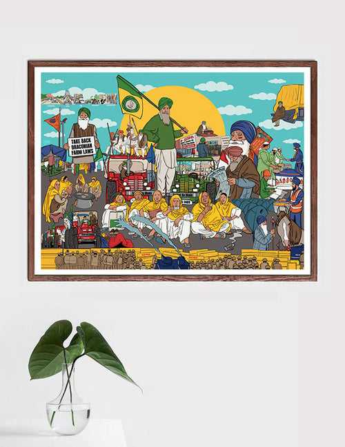 Largest Farmer's Protest | DesiPun Art print
